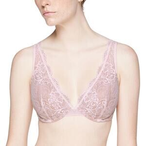 NWT ThirdLove Dusty Mauve Contour Lace Plunge Bra Size 38E